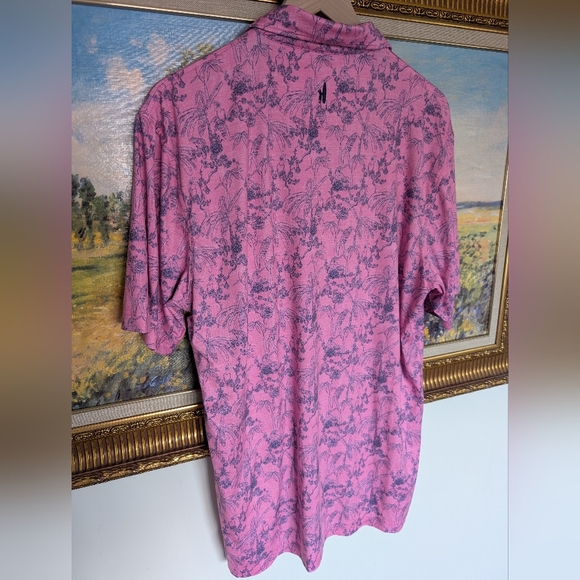 johnnie-O Pink Floral Print Polo - Picture 3 of 7